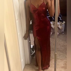 Vintage Sequin Red Dress